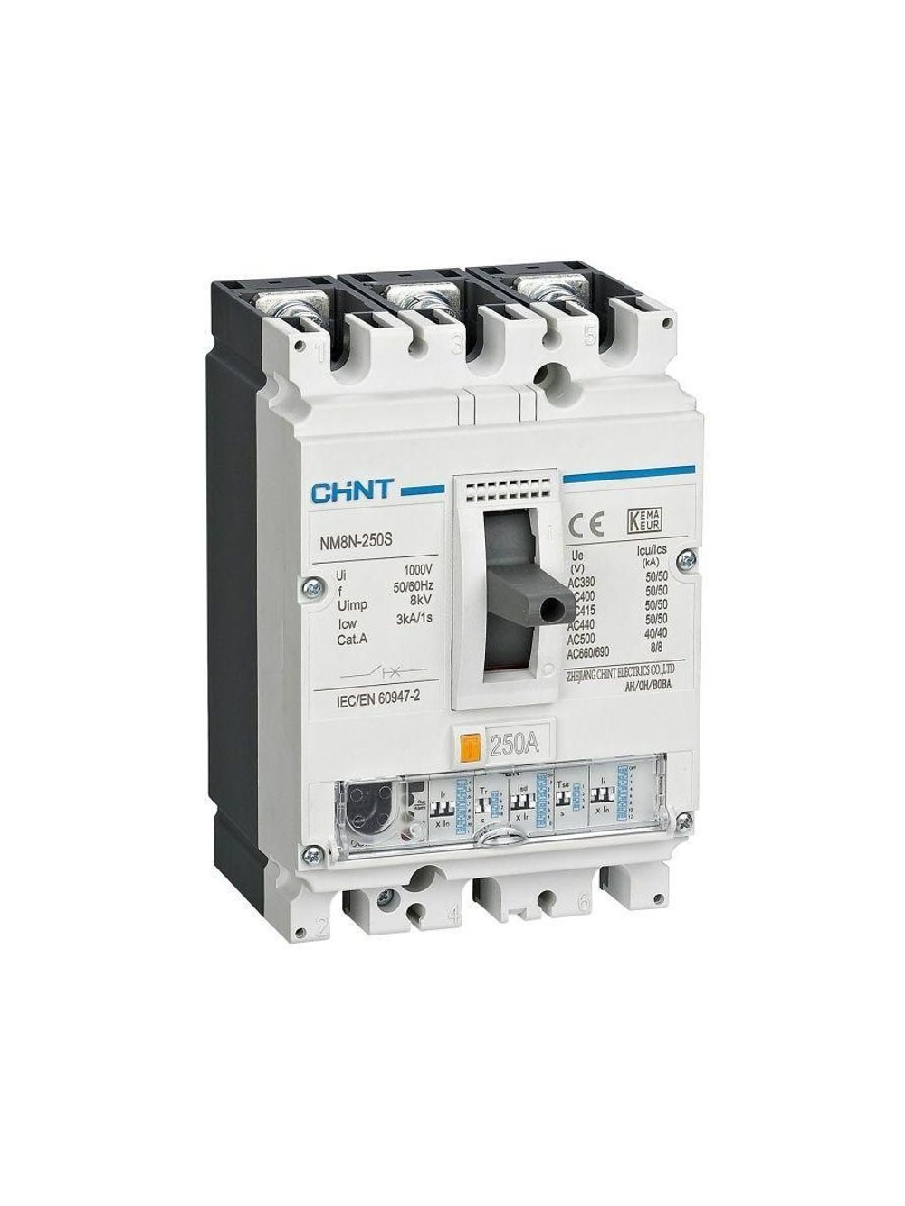 Выключатель автоматический 3п 100А 50кА NM8N-250S EN с электрон. расцеп. (R) CHINT 271333