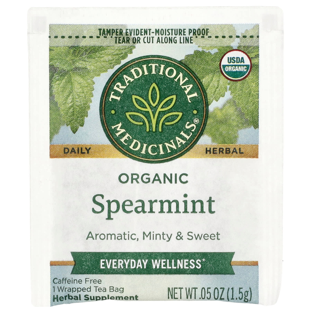 Traditional Medicinals, Органическая мята, без кофеина, 48 чайных пакетиков, 72 г (2,53 унции)