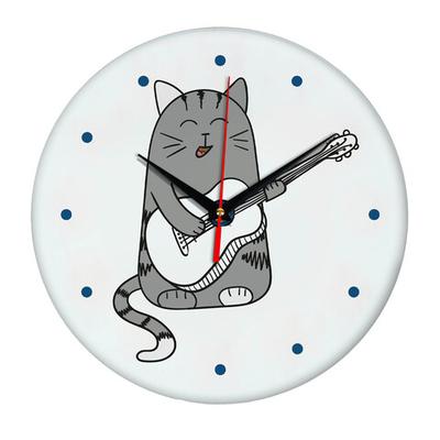 Сувенир и подарок часы Кот с гитарой Декор для дома, подарок