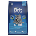 Сухой корм для котят BRIT PREMIUM с курицей и лососем "Cat Kitten", 0.8кг