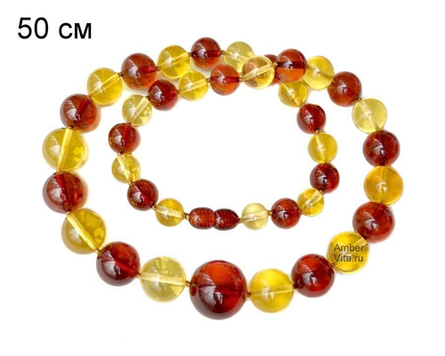бусы шары из прозрачного янтаря