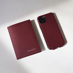 Чехол для iPhone 11 Pro из натуральной кожи теленка, бордового цвета