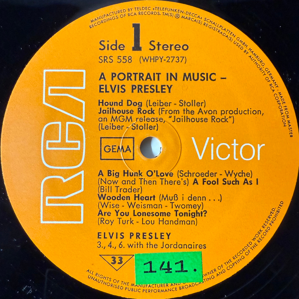 Elvis Presley ‎– A Portrait In Music (Германия 1975г.)