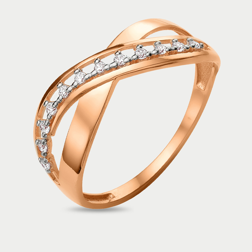 Кольцо для женщин из розового золота 585 пробы с фианитами (арт. 70270800)