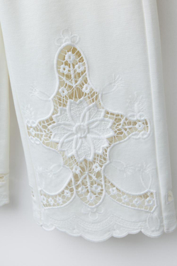 ZARA ШИРОКИЕ БРЮКИ С ВЫШИВКОЙ, ЭКРЮ