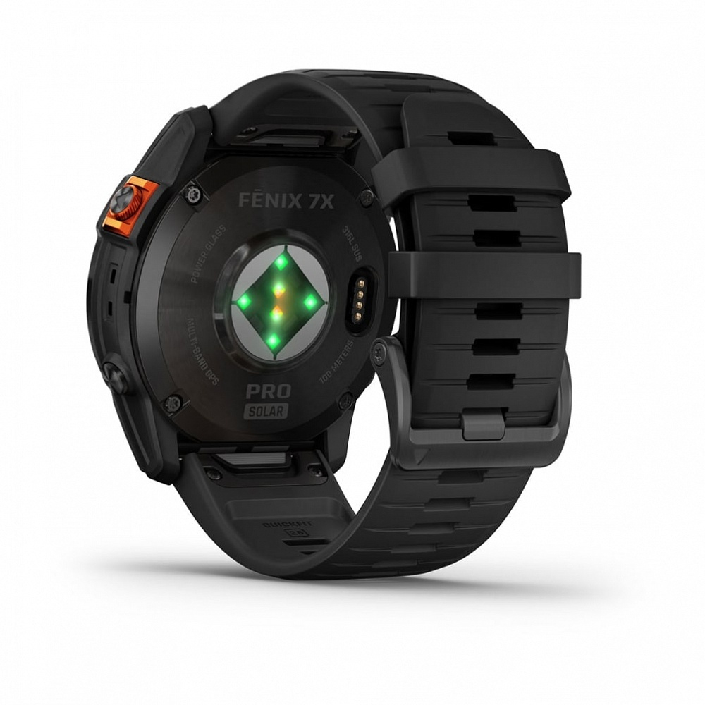 Смарт часы Garmin Fenix 7X Pro Solar Edition серый корпус c черным ремешком