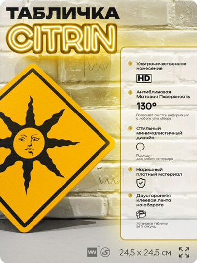 Табличка декоративная "Ковенант Воины Света, Dark Souls" на дверь и стену, прикольная штука в подарок геймеру, декоративный знак, 24,5х24,5 см, Айдентика Технолоджи
