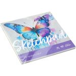 Скетчбук А5 20 л. клеевой край, пл.200 гр/м2, белая бумага BG Бабочка