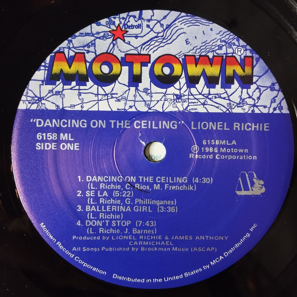 Винтажная виниловая пластинка LP Lionel Richie Dancing On The Ceiling (USA 1986) Deep River Woman