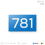 Номер на дверь 781, табличка на дверь для офиса, квартиры, кабинета, аудитории, склада, голубая 120х70 мм, Айдентика Технолоджи