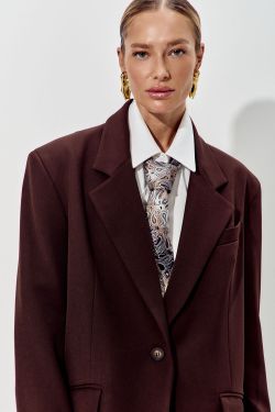 Пиджак свободный костюмный шоколадного цвета