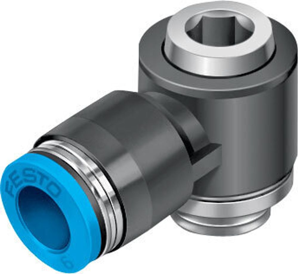 QSLV-G1/4-10-I Угловой штуцер с цанговым зажимом и резьбой