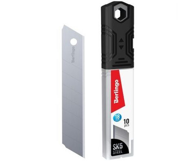 Лезвия для канцелярских ножей Berlingo, 18мм, 10шт., в пластиковом пенале