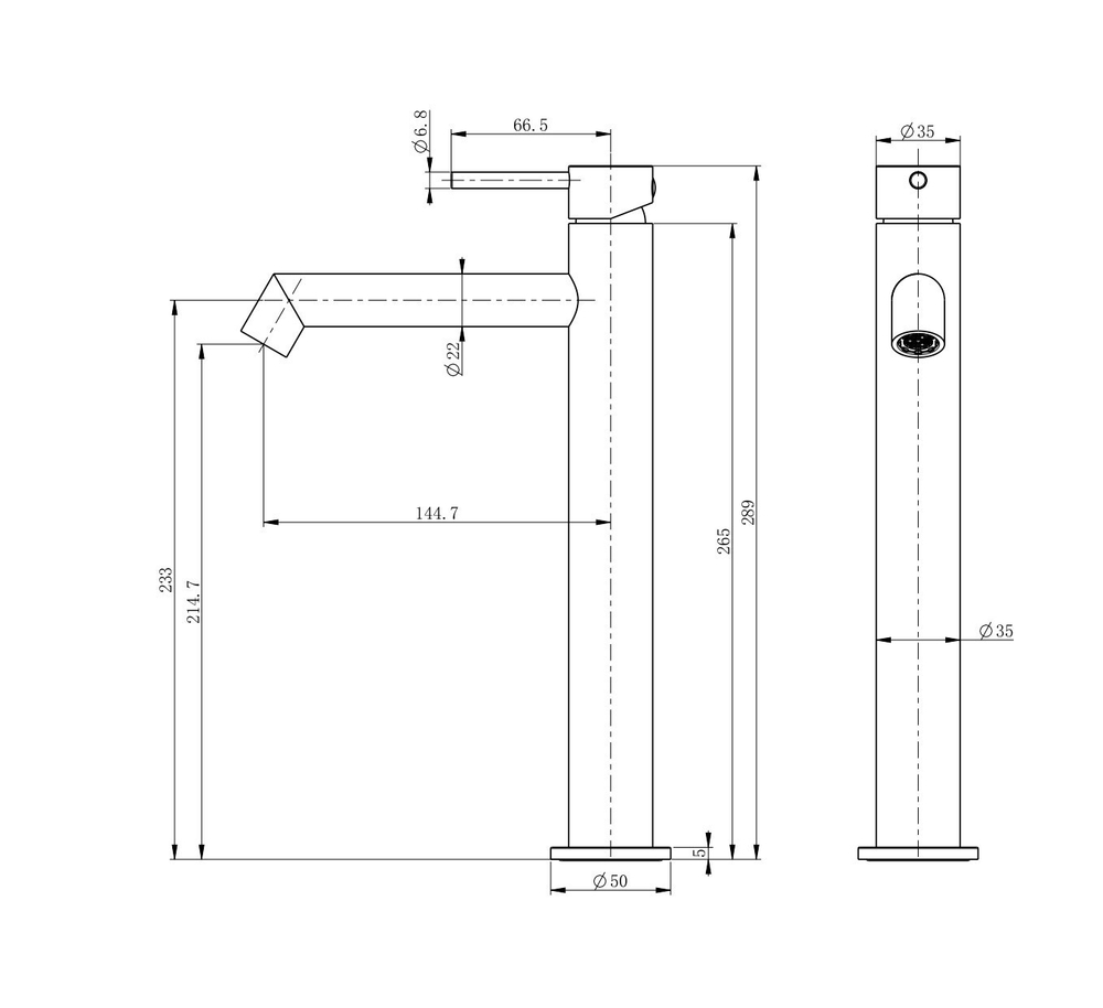 Смеситель для раковины высокий WONZON & WOGHAND, Хром (WW-H1064-CR)