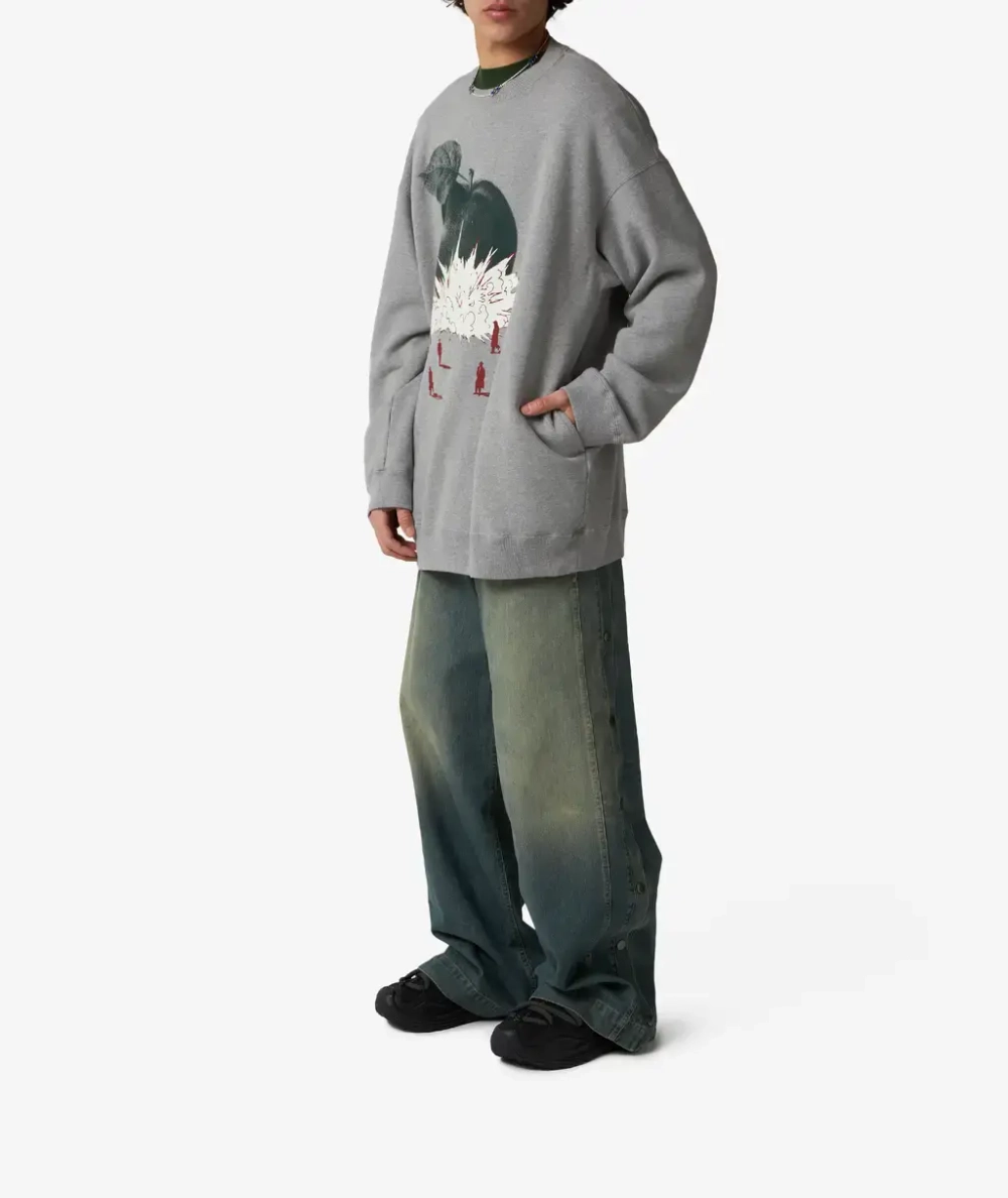 UNDERCOVER СВИТШОТ СЕРЫЙ APPLE