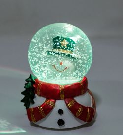 PM-52 Шар со снегом муз. с подсветкой «Снеговичок»