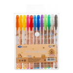 Ручка гелевая, Basir, цветные чернила, серия "Капибара", с блёстками, 12 шт