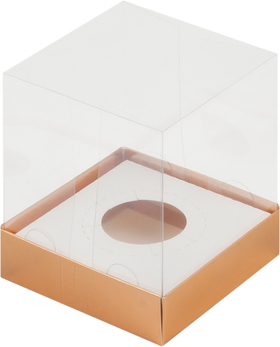 Коробка под 1 капкейк или cake-to-go 10х10х12 ЗОЛОТО