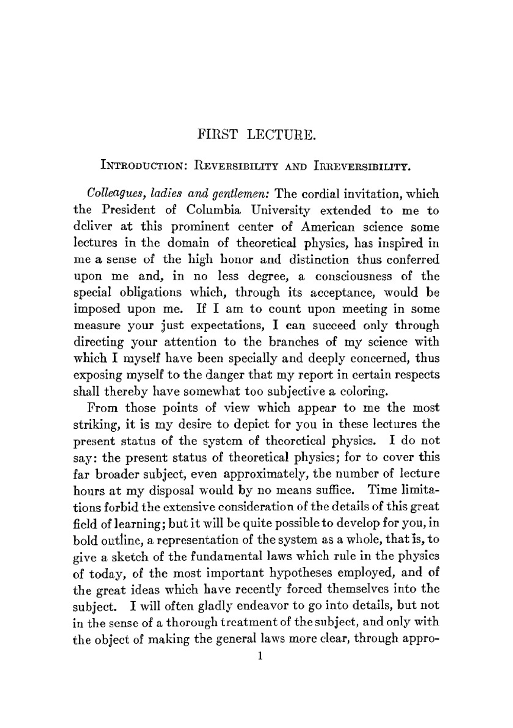 Eight lectures on theoretical physics | Max Planck