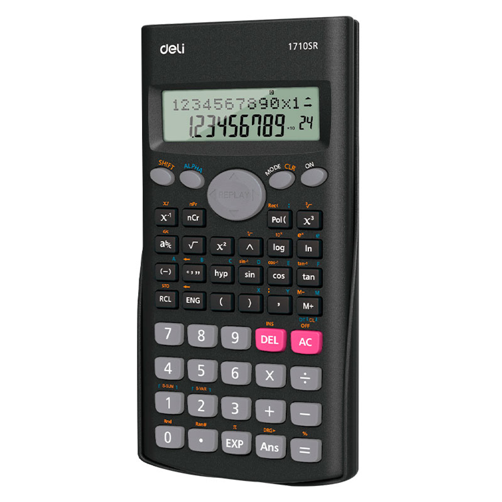 Калькулятор научный DELI "1710", 10+2 разряда, 240 функций, 162х84х19 мм, темно-серый