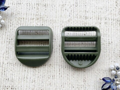 Пряжка трёхщелевая усиленная РОМ пластик, 3,8 см, 9,6 гр, хаки