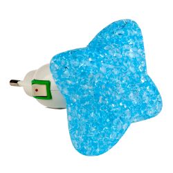 DTL-309-Звездочка-BLUE-1LED-0.1W Светильник-ночник. Выключатель на корпусе. Блистер