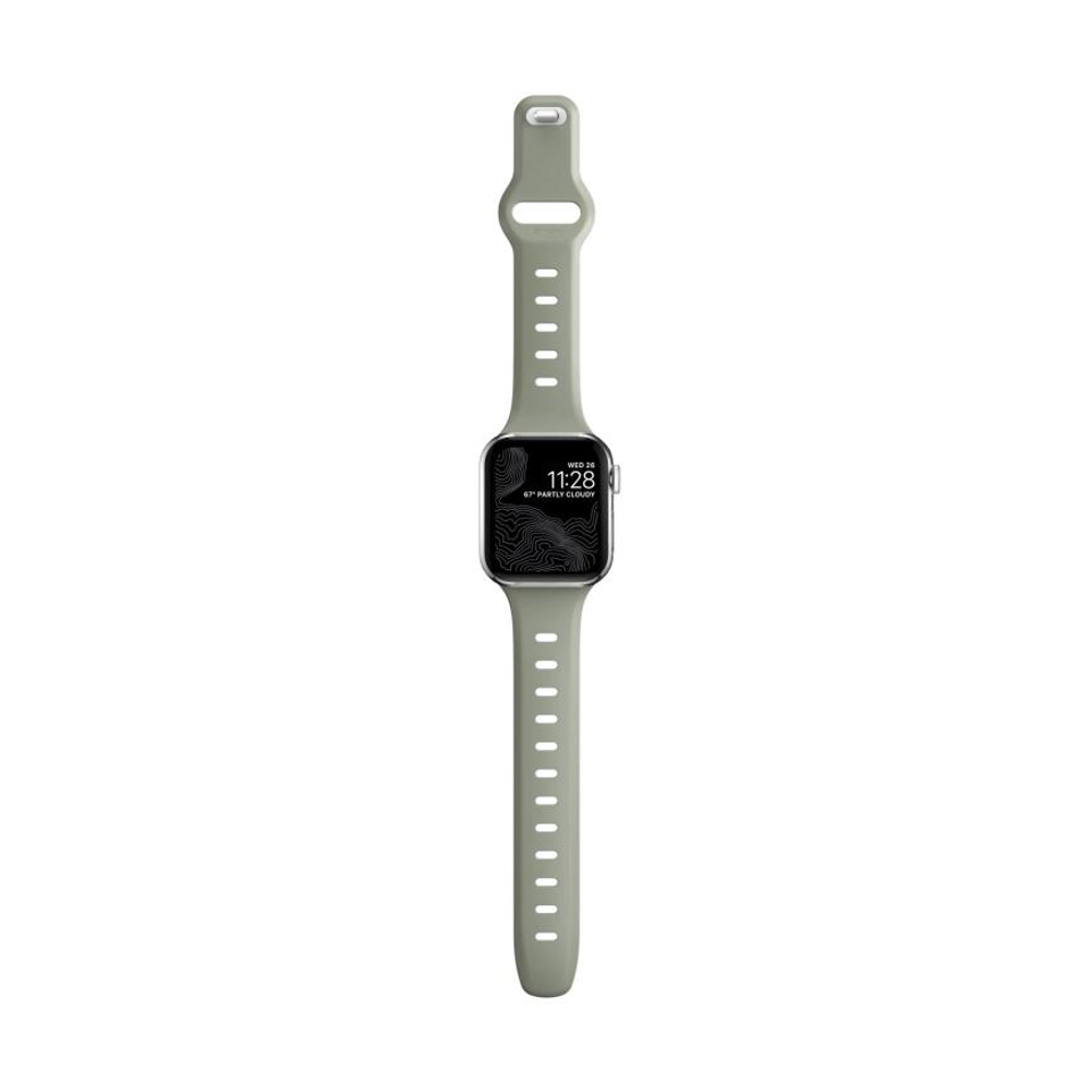 Спортивный ремешок Nomad Sport Slim Band для Apple Watch 38, 40, 41 и 42 мм Водостойкий ремешок из фторэластомера с застёжкой pin-and-tuck из нержавеющей стали. На запястье обхватом 135–175 мм
