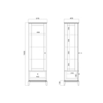 Узкая витрина CRYSTAL CR161/2