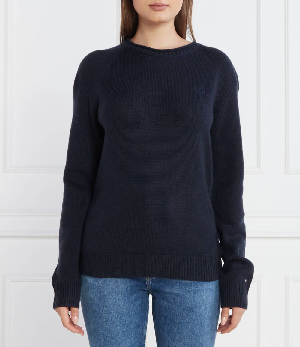 Хлопковый свитер mid gg c-nk Tommy Hilfiger - темно-синий(WW0WW41171)