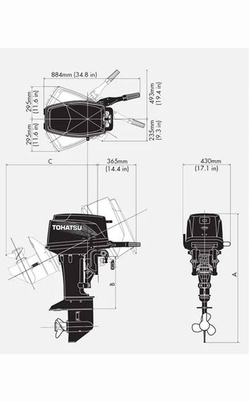 2х-тактный лодочный мотор TOHATSU M30H EPS