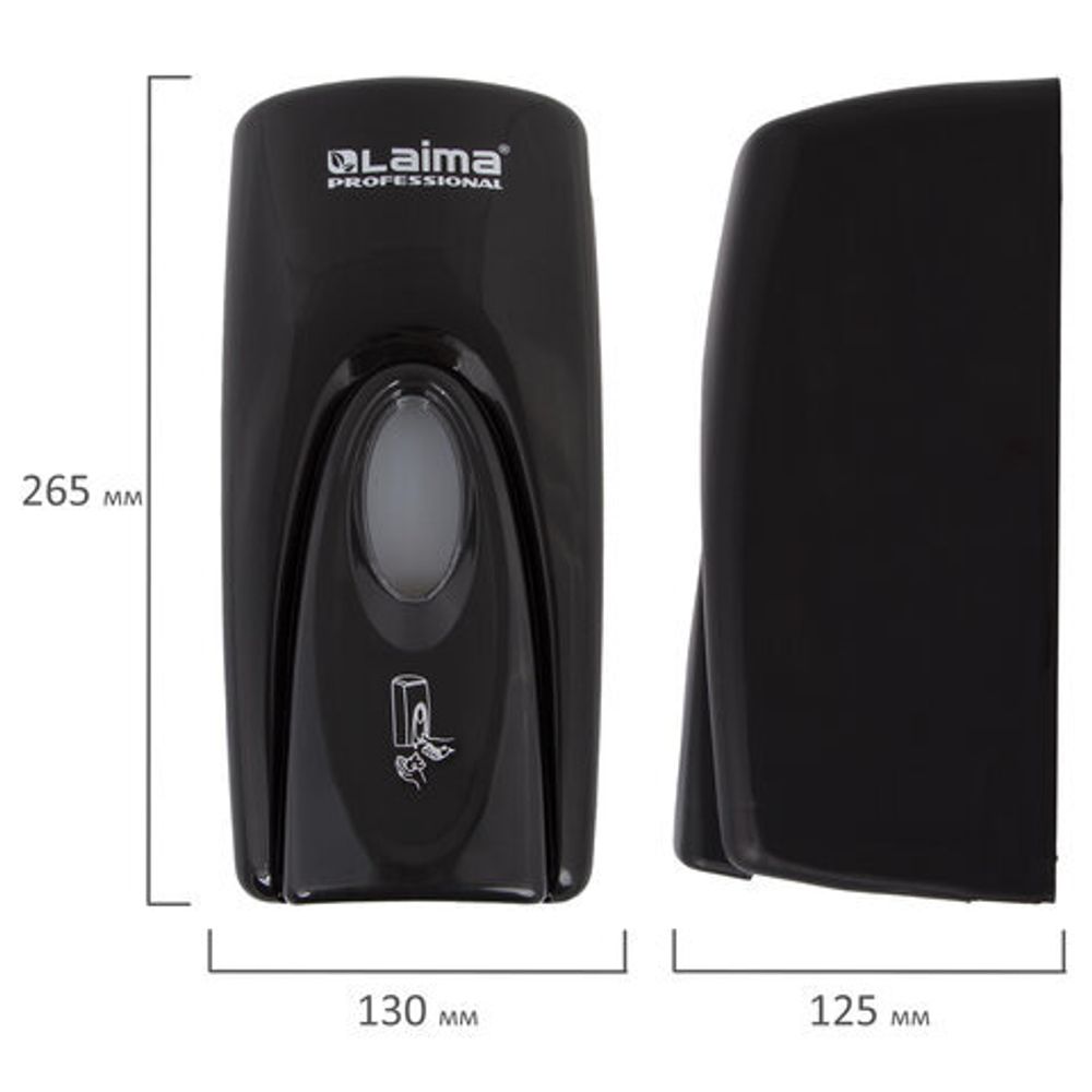 Дозатор для жидкого мыла LAIMA PROFESSIONAL ORIGINAL, НАЛИВНОЙ, 1 л, черный, ABS-пластик, 605783