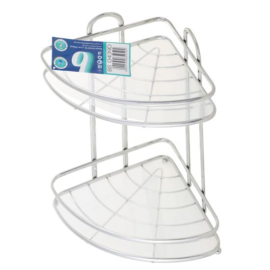Полка для ванной 2-ярусная угловая Besser BS 0439D (23х17,5х34,5 см) из хромированной стали