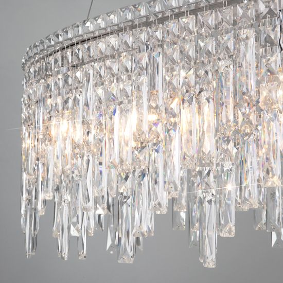 60159/10/ подвесной светильник/ хром/ прозрачный хрусталь Strotskis Smart