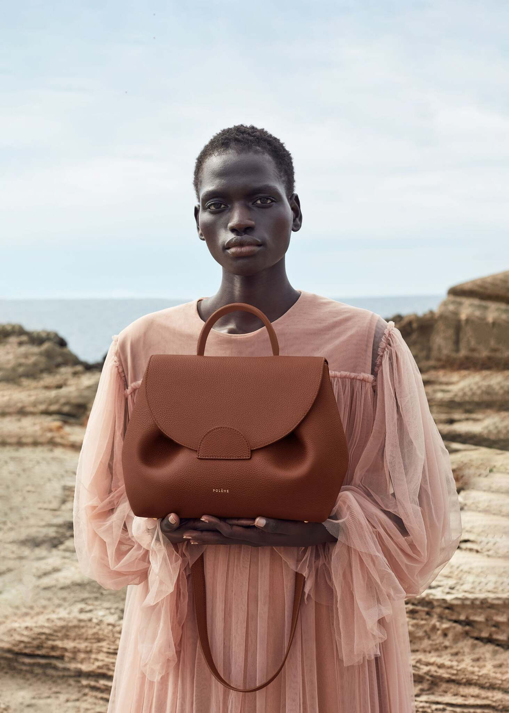 Сумка Polene Numéro Un EDITION TEXTURED COGNAC