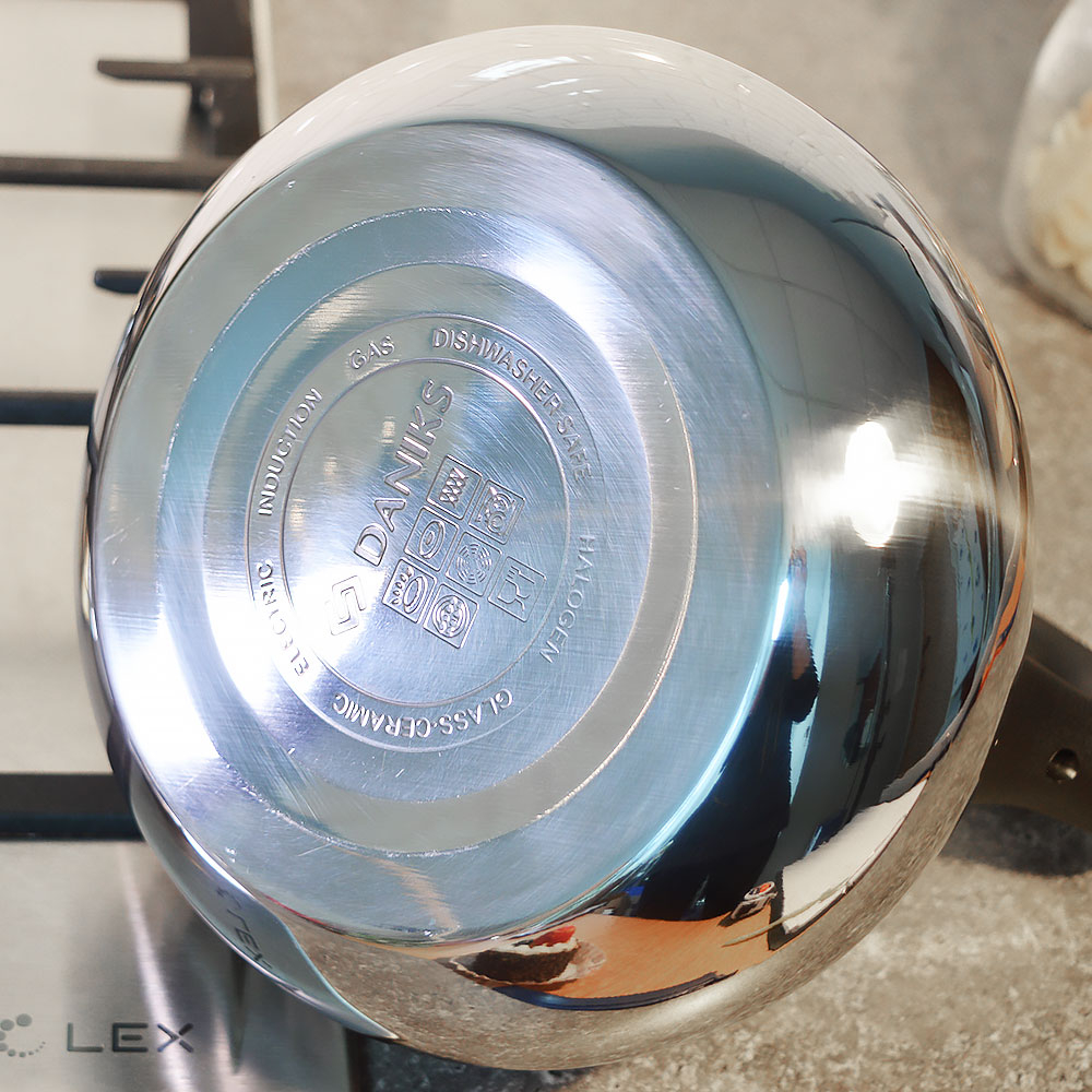 Чайник 2,8л нерж со свистком, зеркальный, нейлон, индукция, "Daniks" GS-04052A