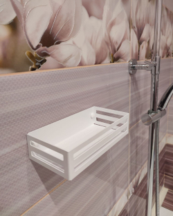 Полка в ванную, полка на кухню, полка в прихожую, цвет  белый, размер 20х10х5см