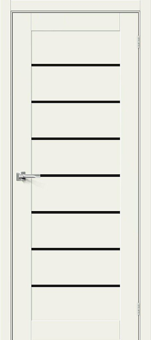 Дверь Браво-22 / Цвет White Mix / Стекло Black Star / Двери Браво