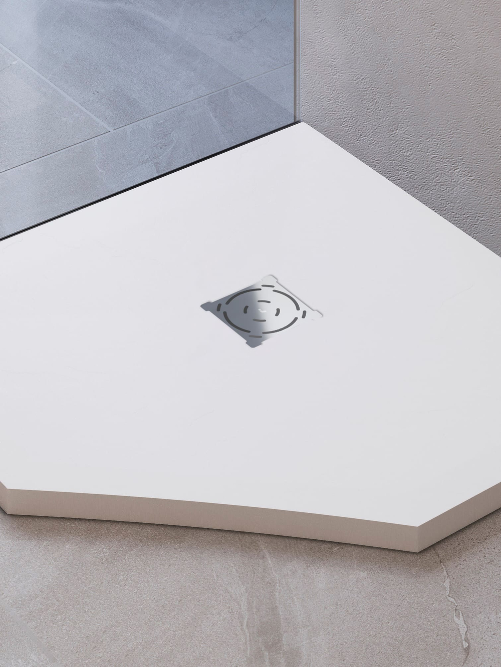 Душевой поддон трапеция RGW ST/T-W Белый (900x900)