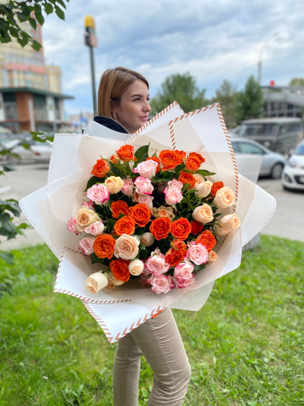 Букет кустовая роза XL