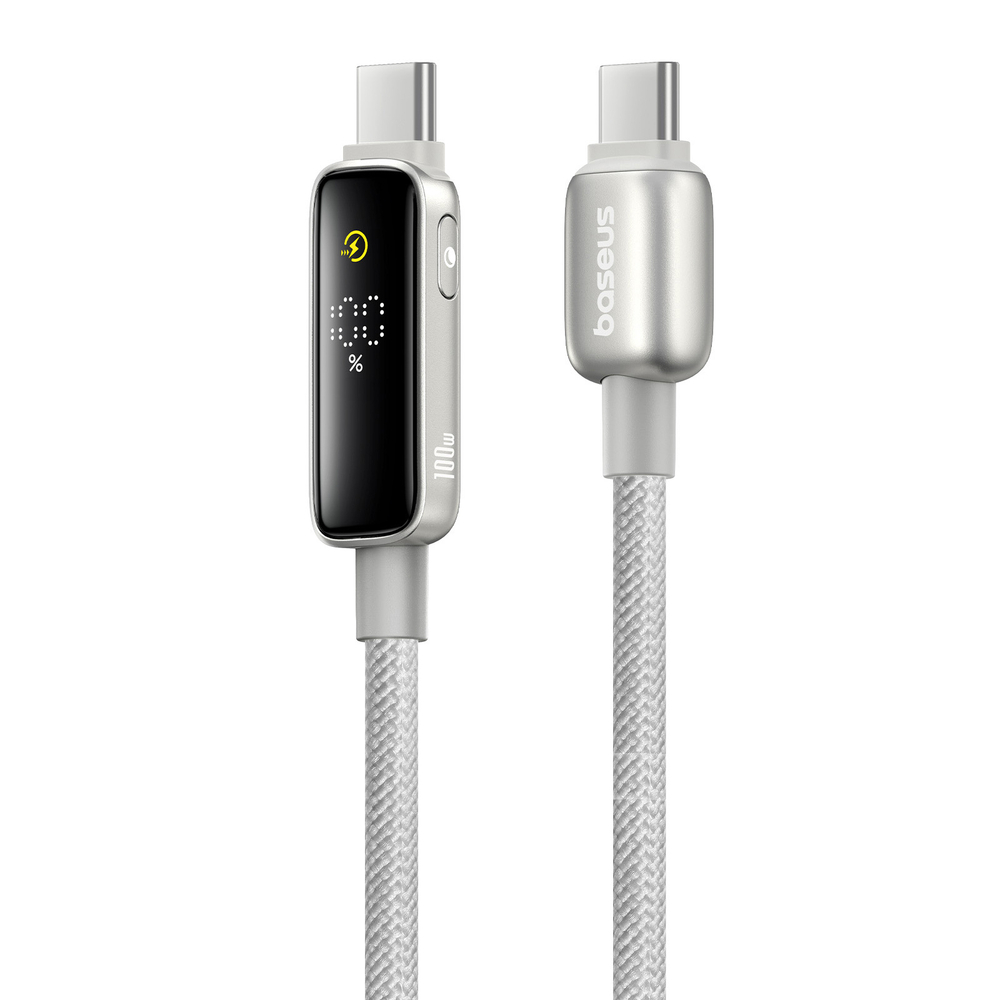 USB-C Кабель Baseus Vipow Charging+Data 100W 1-2m - Galaxy Natural Titanium