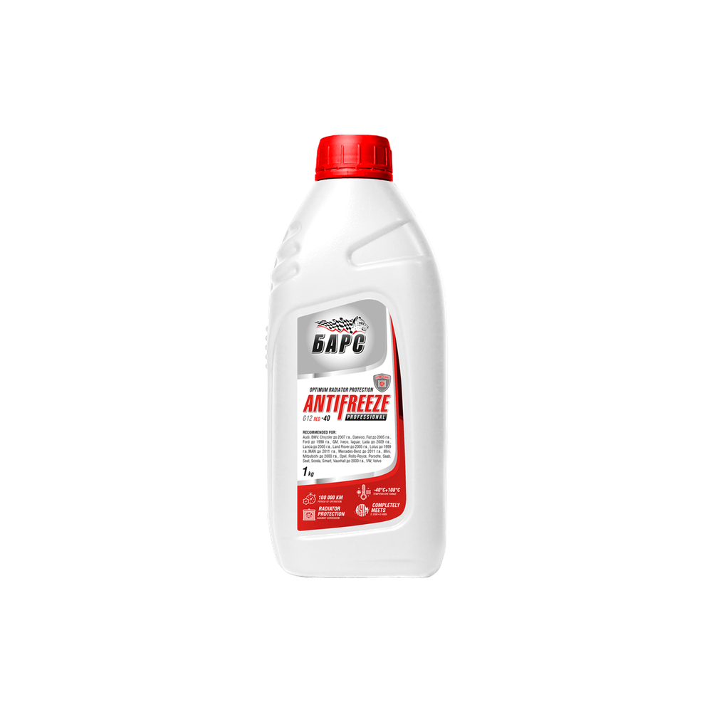 Антифриз G12+ "БАРС" Professional -40, 1кг (красный)