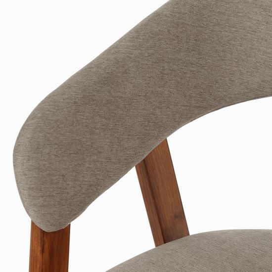 Стул Devlin Soft темное дерево и серая ткань 