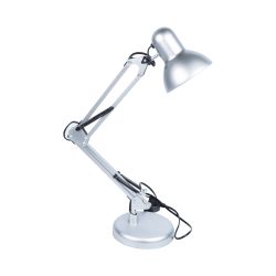 TLI-221 SILVER E27 Светильник настольный. Цоколь Е27. 60W. Механический выключатель. Серебристый. ТМ Uniel