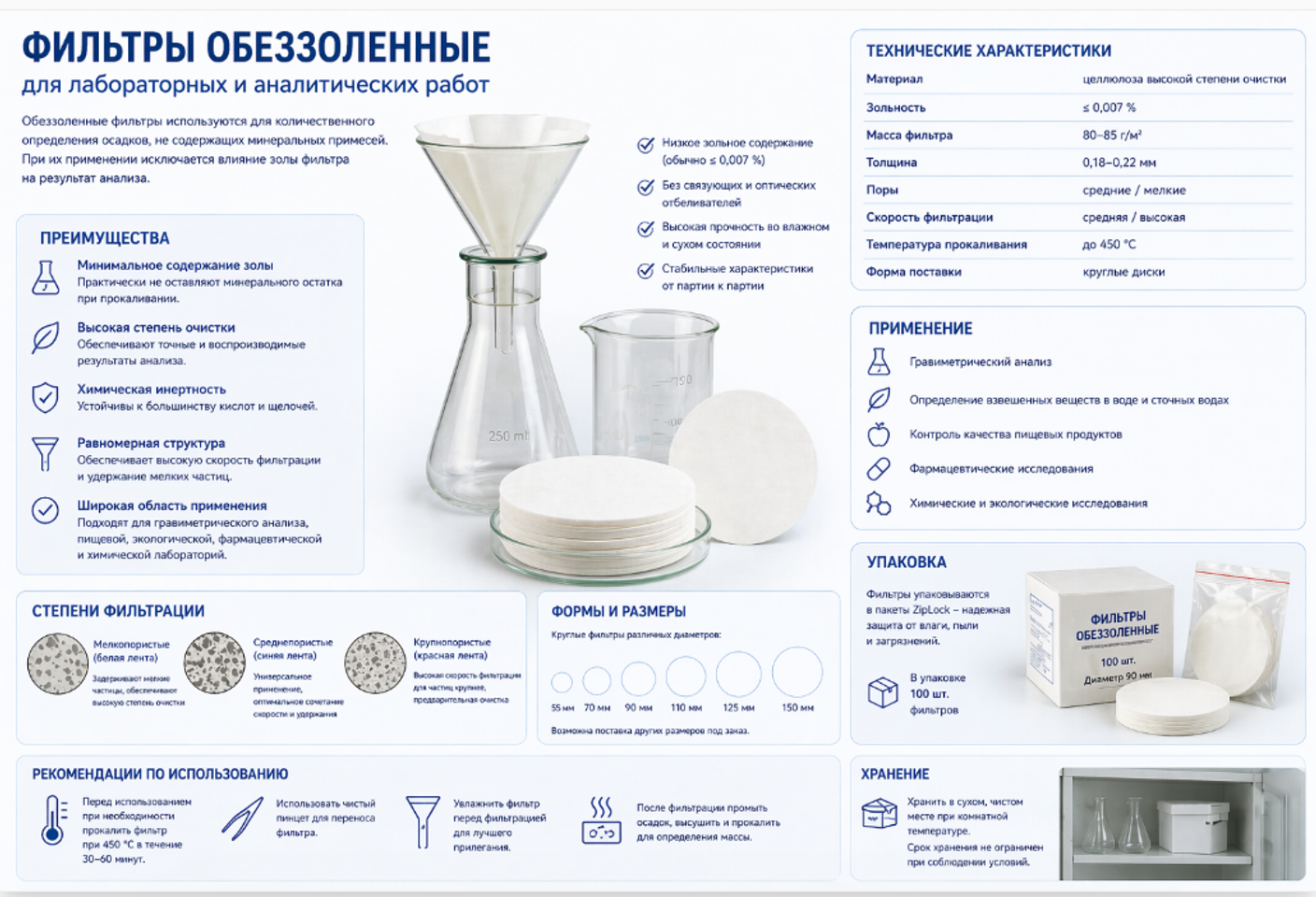 Фильтры обеззоленные