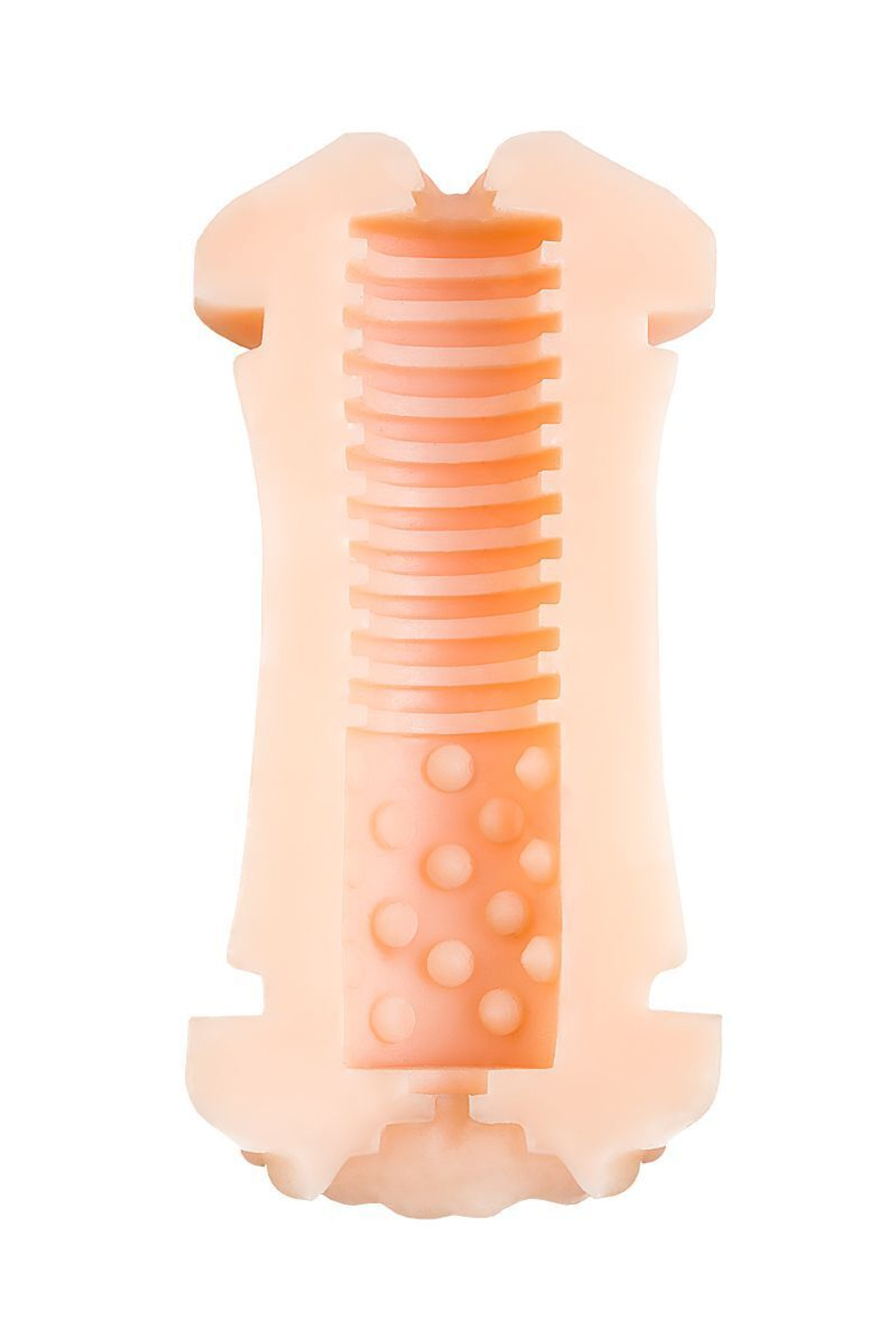 Двухсторонний мастурбатор JOS JANICE в черном цилиндре (Цвет: телесный)