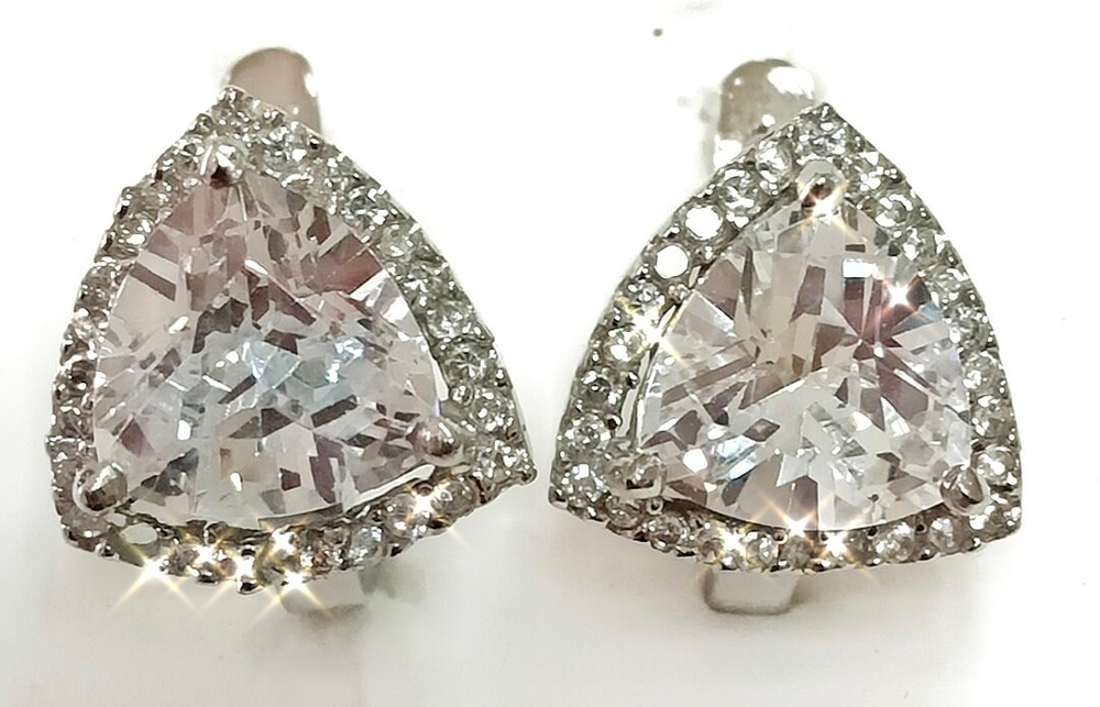 Ювелирные серьги из серебра 925 пробы с фианитами