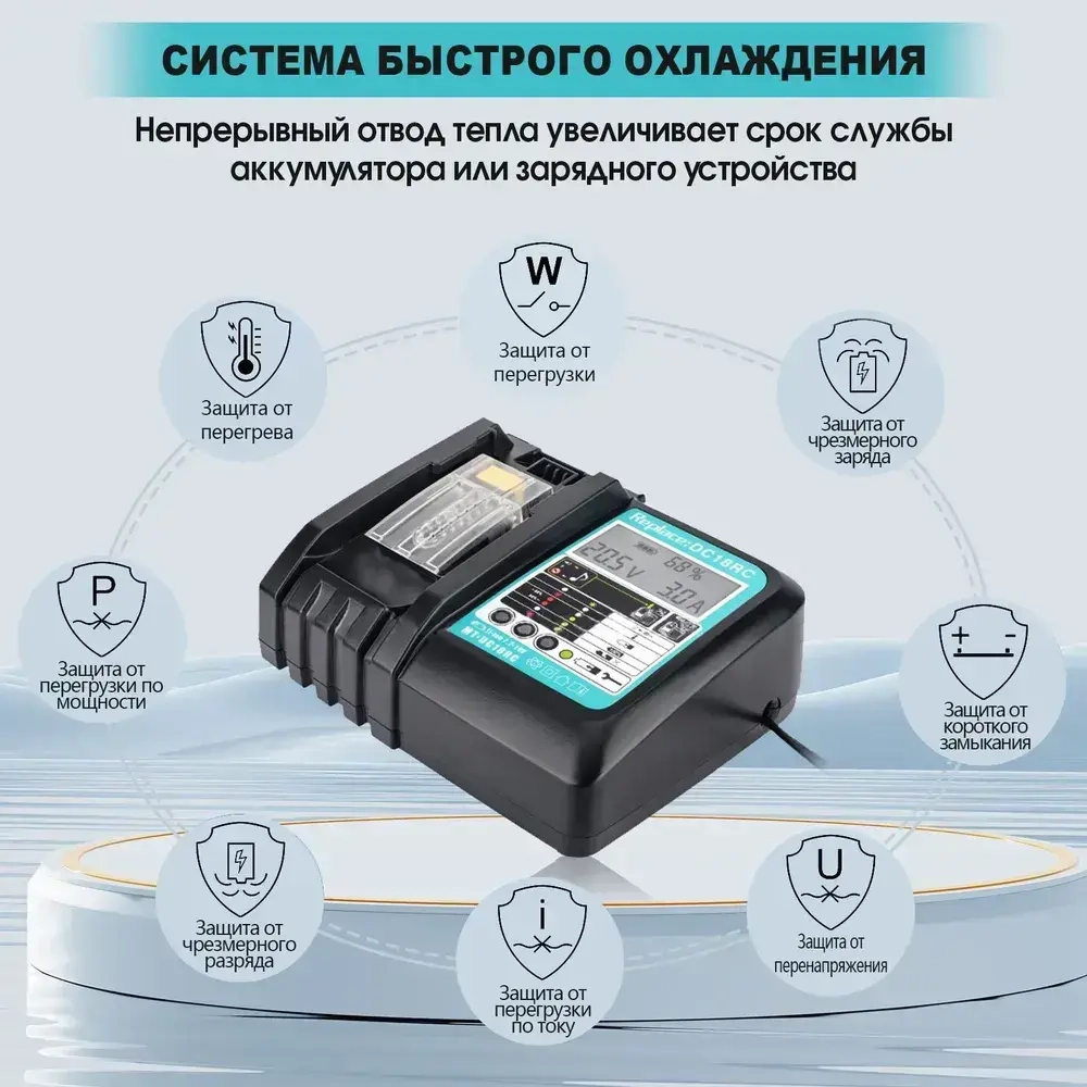 14.4B-18B,DC18RC LED Зарядное устройство Батарейки для электроинструмента 18v BL1840 BL1850 BL1830 BL1860B LXT400