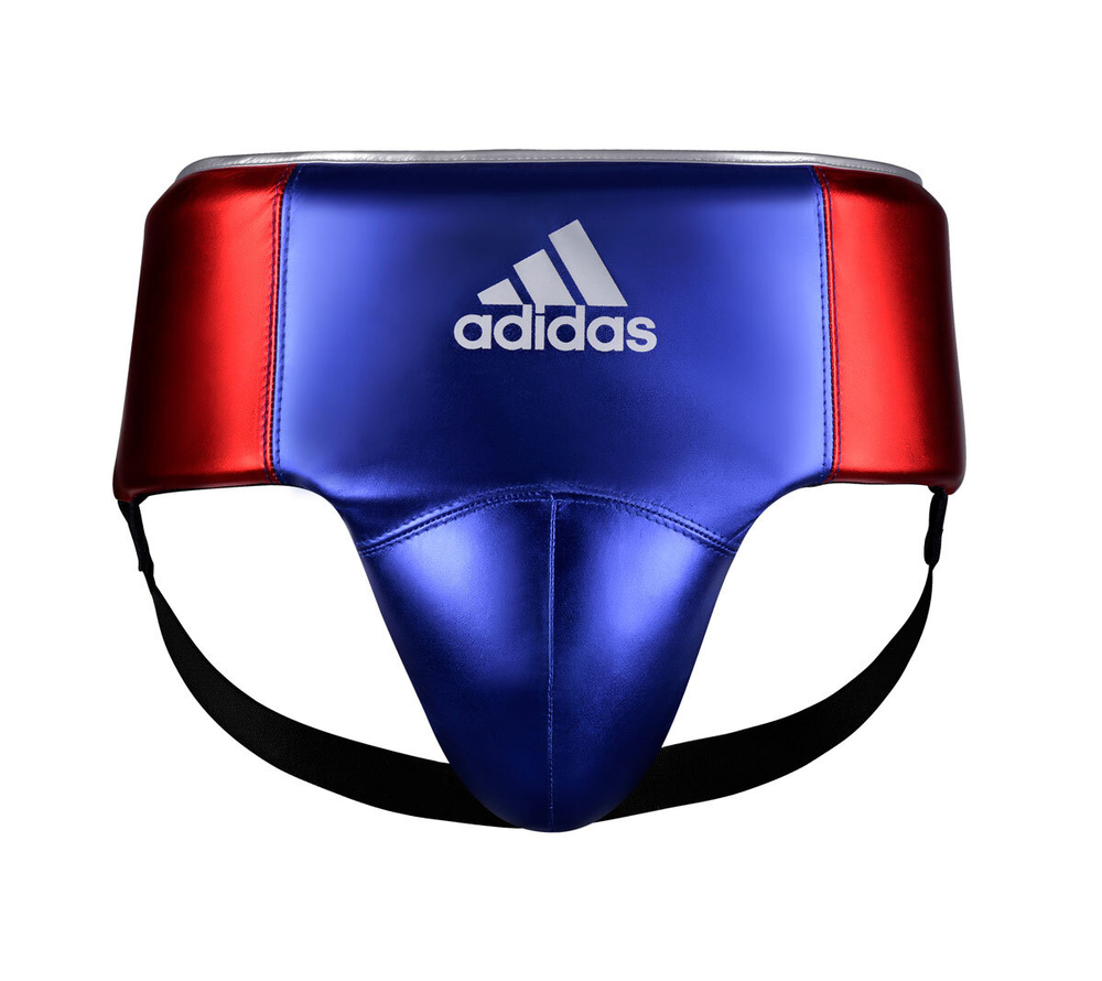 Защита паха мужская AdiStar Pro Мetallic Groin Guard сине-красно-серебристая adiPGG01ProM