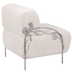 Кресло Нимфея Молоко Античное серебро