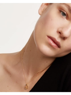 Колье Буква E серебро 925 пробы покрытое золотом